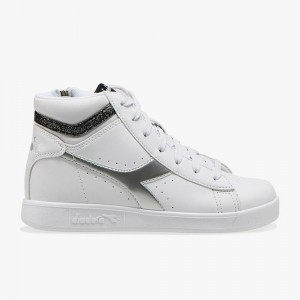 Diadora Game Höga Sneakers Barn Vita | JVFKMYG-49