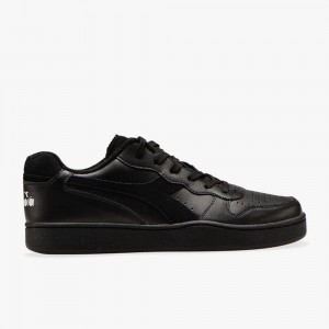 Diadora MI Basket Låga Sneakers Dam Svarta | NQGRKBM-67