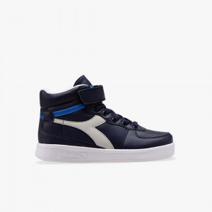 Diadora Playground Höga Sneakers Barn Marinblå | FPGRYKZ-45