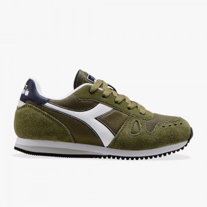 Diadora Simple Run Låga Sneakers Barn Gröna | GNMAKJX-18