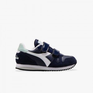 Diadora Simple Run Låga Sneakers Barn Marinblå | QKXBZIP-63