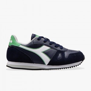 Diadora Simple Run Låga Sneakers Barn Marinblå | PRAOFTK-51