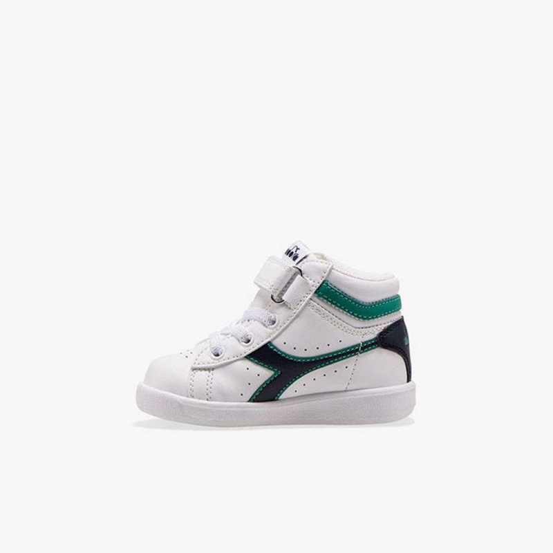 Diadora Game Höga Sneakers Barn Vita | JEUQAPC-49