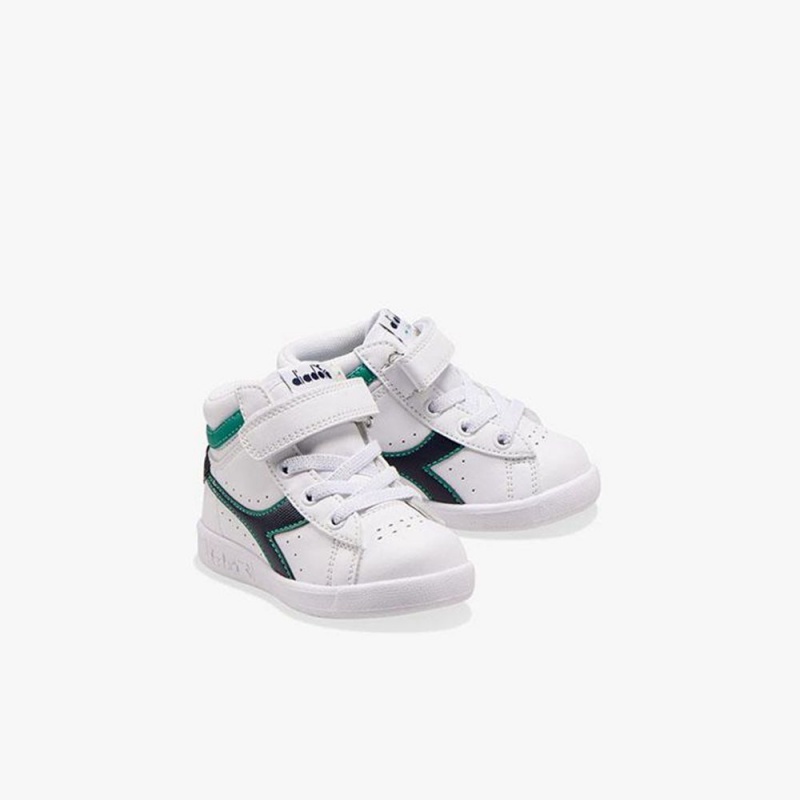 Diadora Game Höga Sneakers Barn Vita | JEUQAPC-49