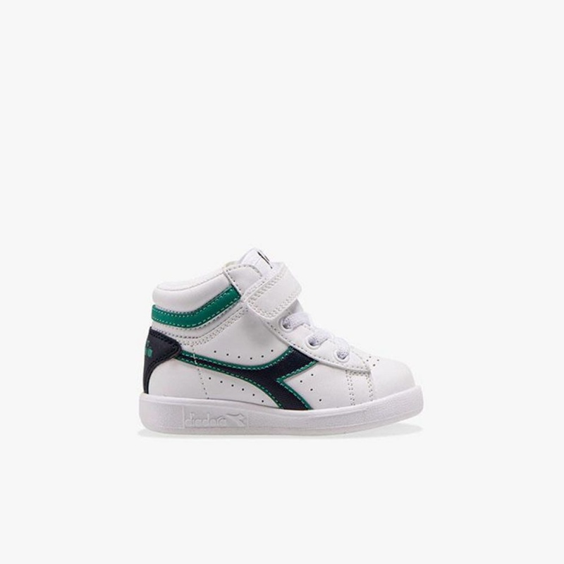 Diadora Game Höga Sneakers Barn Vita | JEUQAPC-49