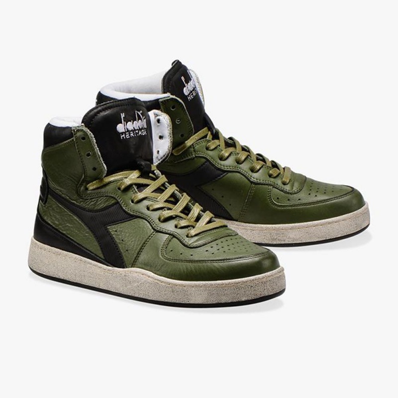 Diadora MI Basket Höga Sneakers Dam Gröna | YBCIQPG-91