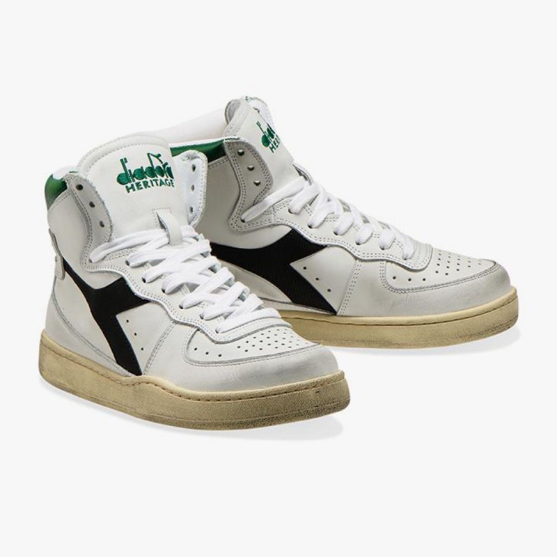 Diadora MI Basket Höga Sneakers Herr Gröna | FJLWPSV-79