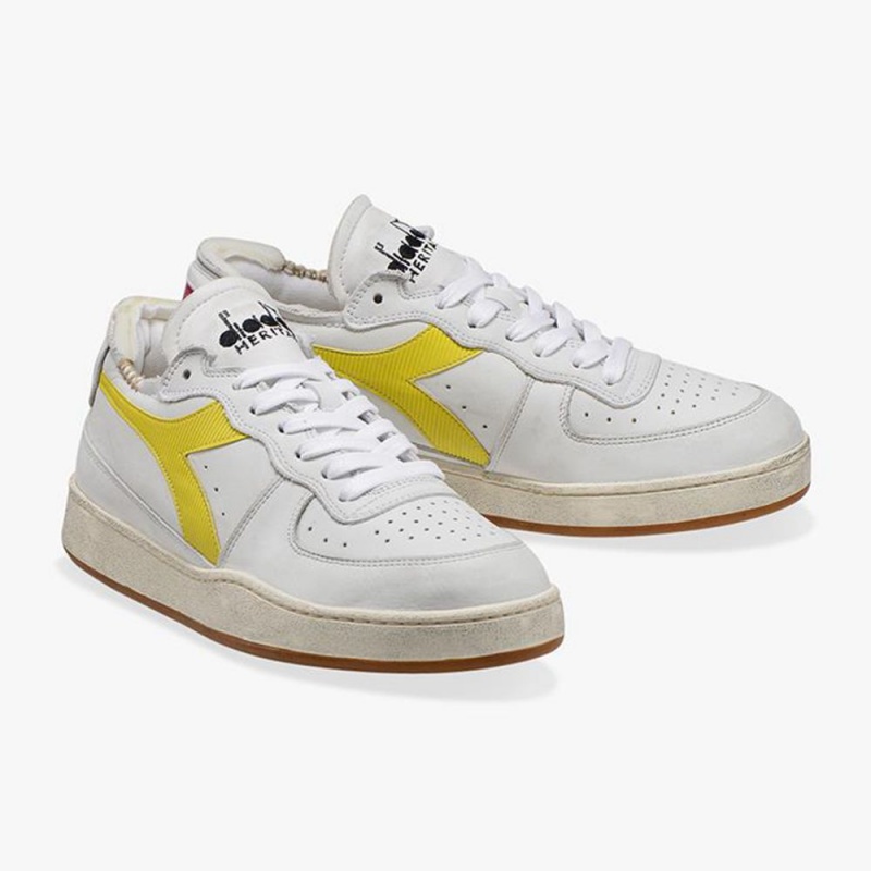 Diadora MI Basket Låga Sneakers Dam Gula | BLAYJHW-14