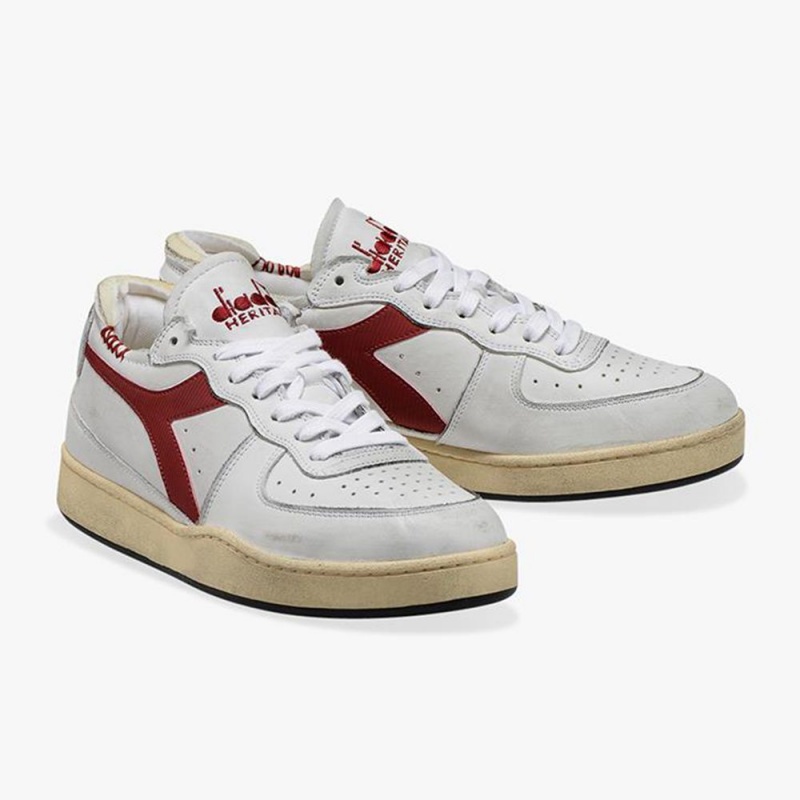 Diadora MI Basket Låga Sneakers Herr Röda | UATSQBW-89