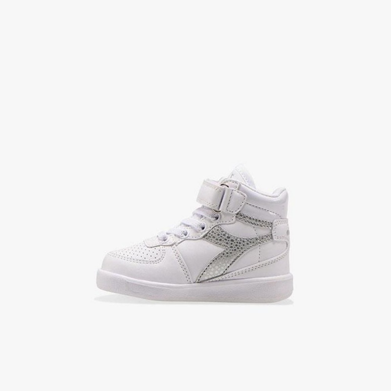 Diadora Playground Höga Sneakers Barn Vita | LKANFRQ-53