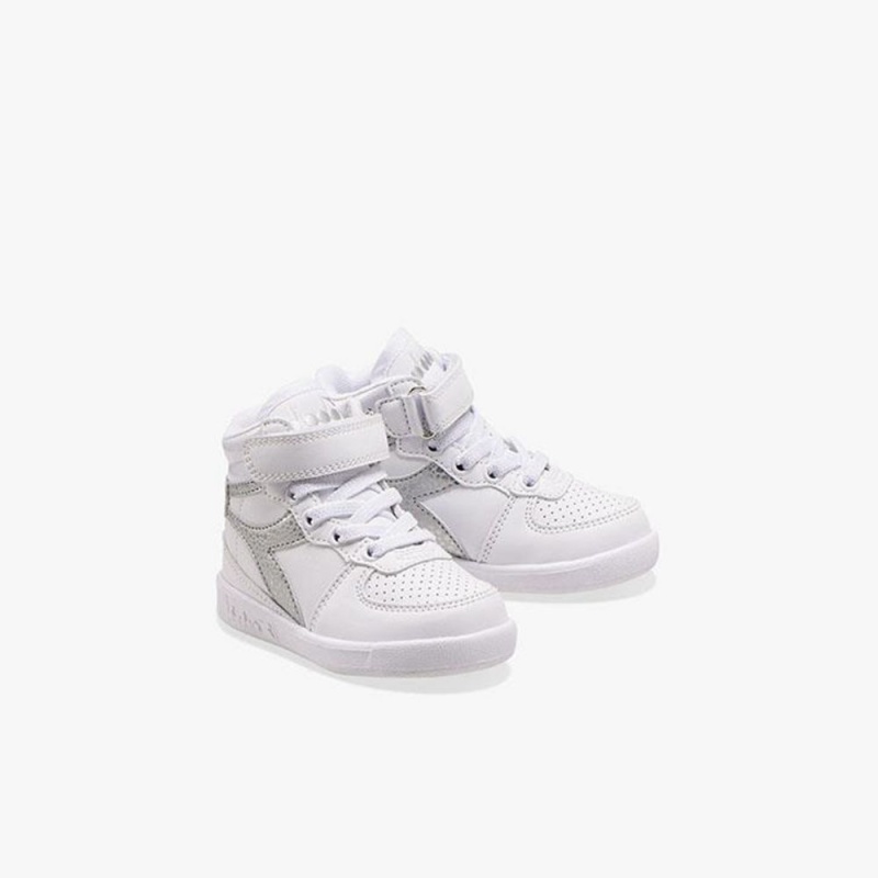 Diadora Playground Höga Sneakers Barn Vita | LKANFRQ-53