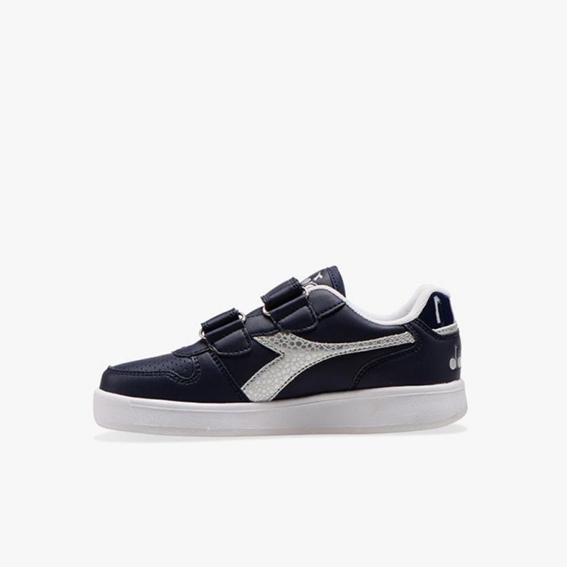 Diadora Playground Låga Sneakers Barn Marinblå | BHZVWCD-47