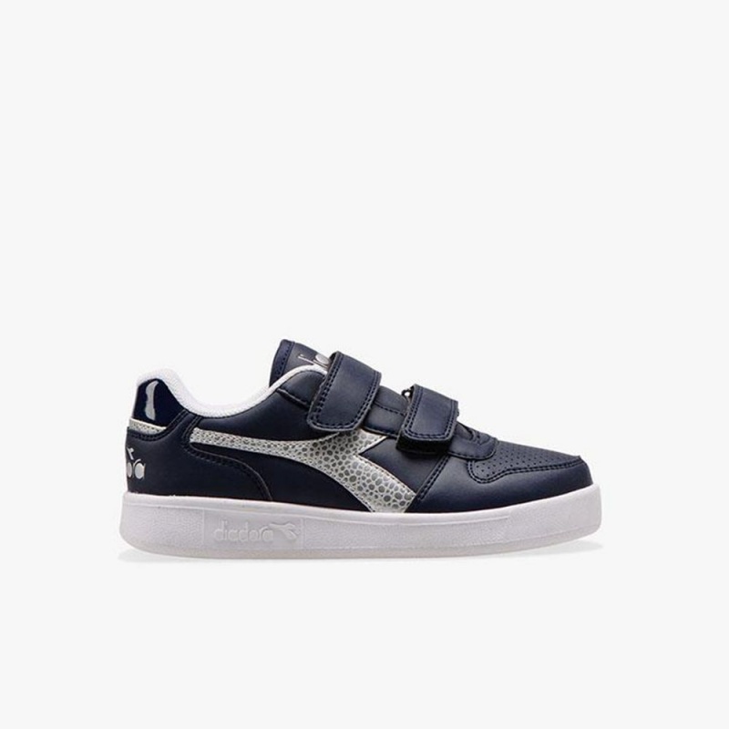 Diadora Playground Låga Sneakers Barn Marinblå | BHZVWCD-47