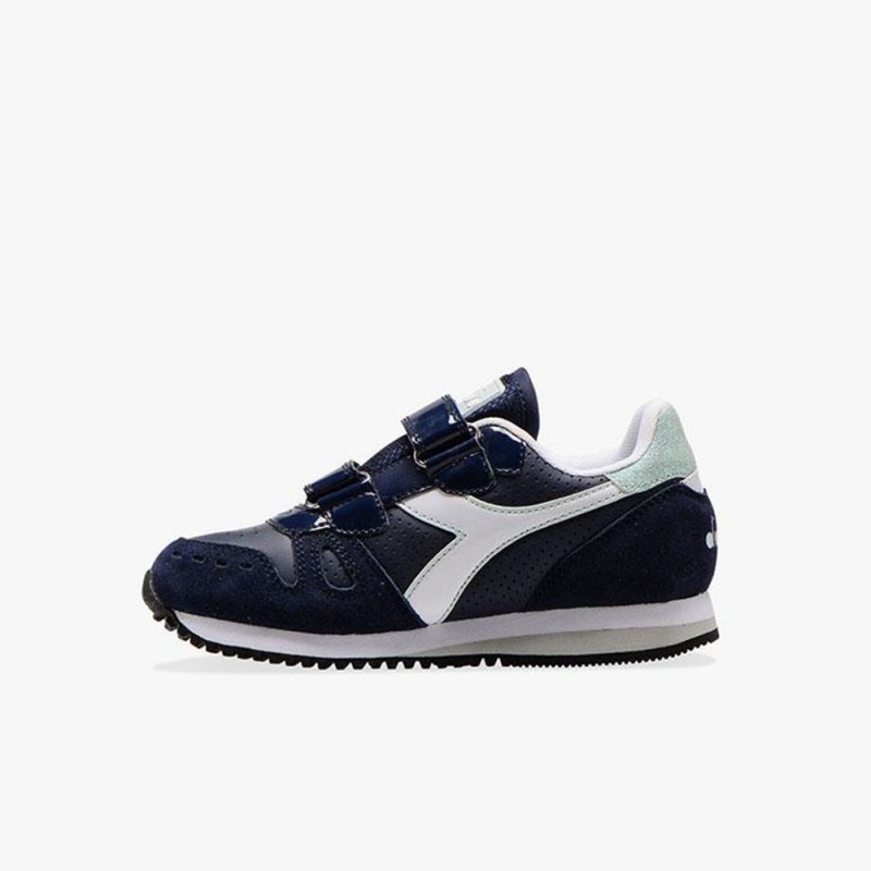 Diadora Simple Run Låga Sneakers Barn Marinblå | QKXBZIP-63