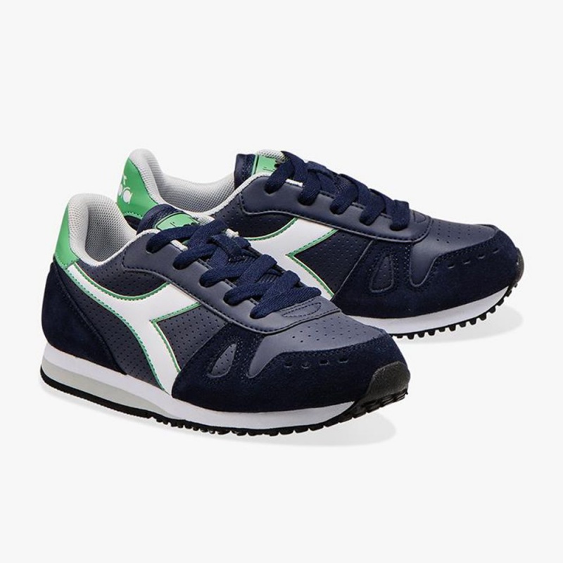 Diadora Simple Run Låga Sneakers Barn Marinblå | PRAOFTK-51