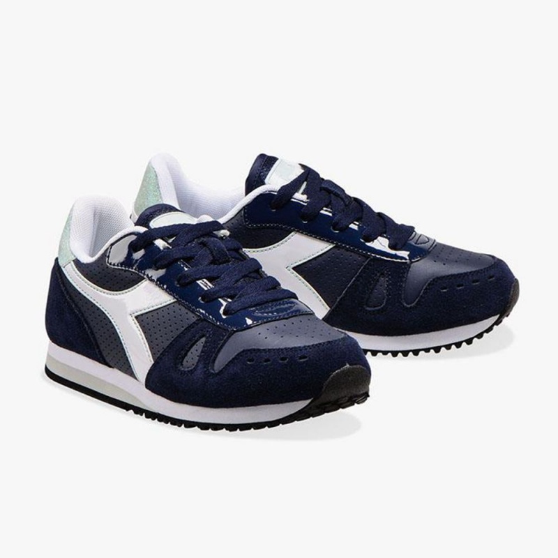 Diadora Simple Run Låga Sneakers Barn Marinblå | SYCBDGH-03