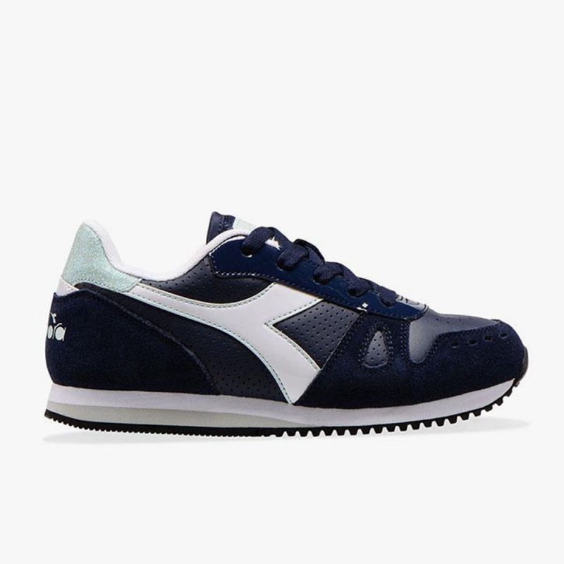 Diadora Simple Run Låga Sneakers Barn Marinblå | SYCBDGH-03