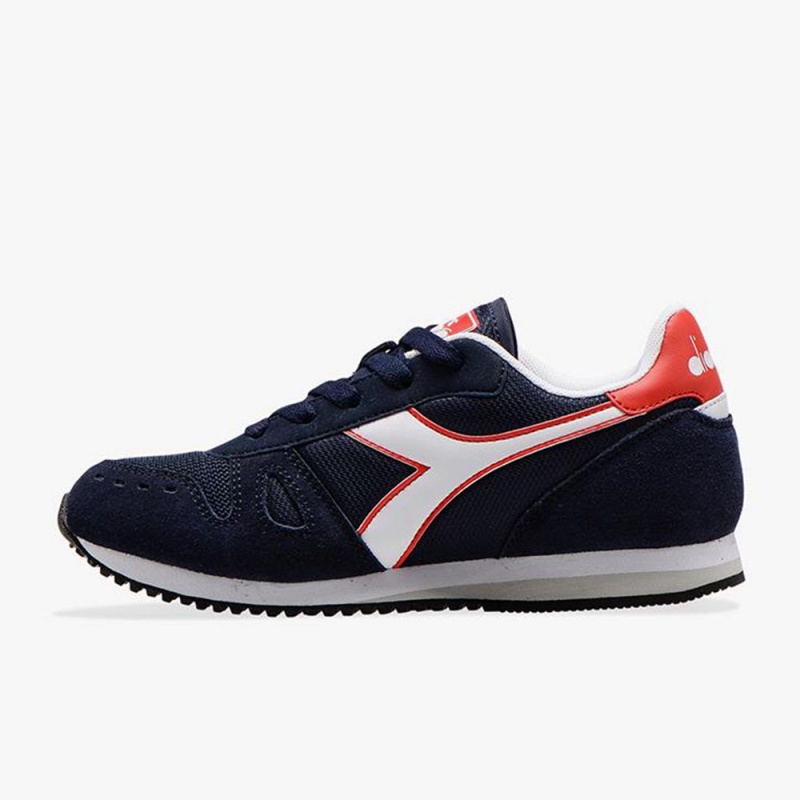 Diadora Simple Run Låga Sneakers Barn Marinblå | VUYPZWQ-05