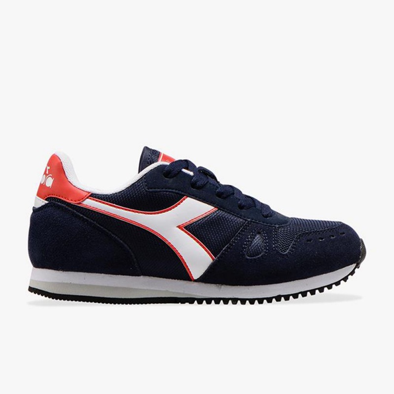 Diadora Simple Run Låga Sneakers Barn Marinblå | VUYPZWQ-05