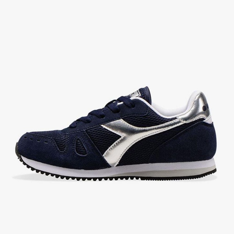 Diadora Simple Run Låga Sneakers Barn Marinblå | PHESTBY-79