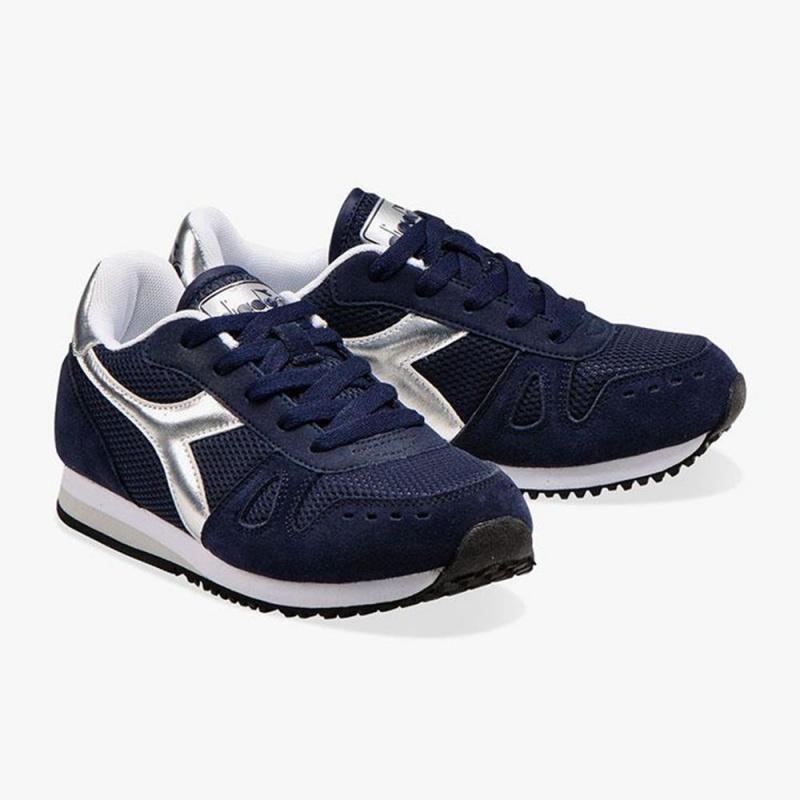 Diadora Simple Run Låga Sneakers Barn Marinblå | PHESTBY-79