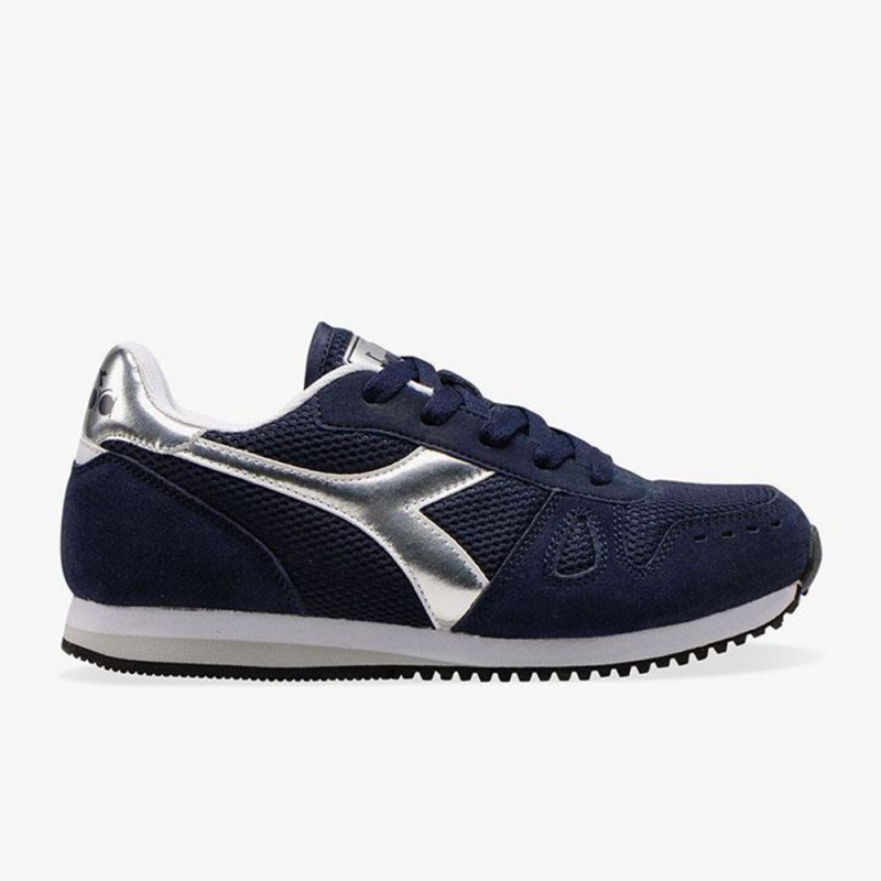 Diadora Simple Run Låga Sneakers Barn Marinblå | PHESTBY-79